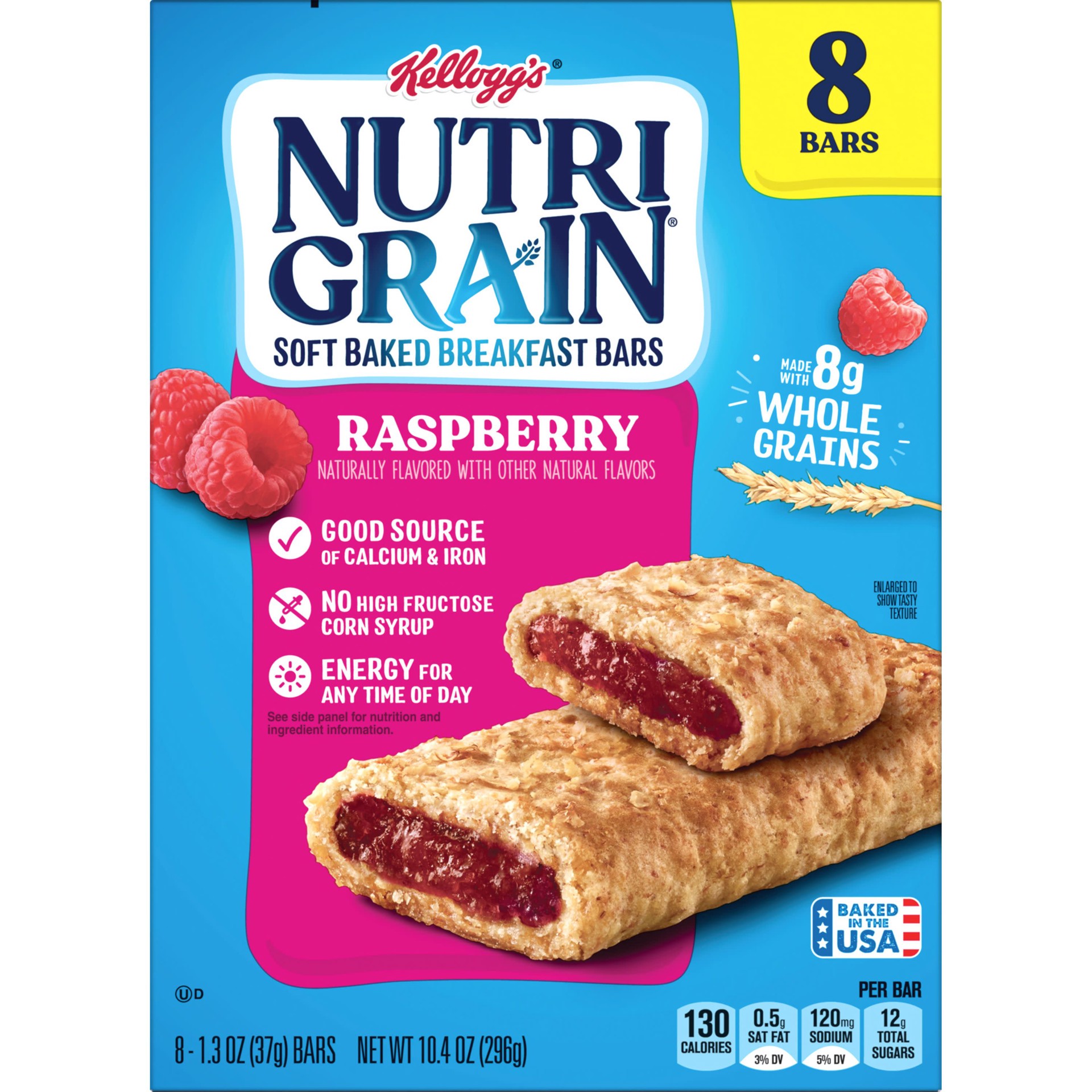 slide 3 of 5, Nutri-Grain Soft Baked Breakfast Bars, Raspberry, 10.4 oz, 8 Count, 10.4 oz
