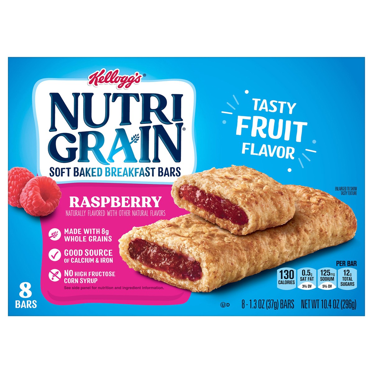 slide 1 of 5, Nutri-Grain Soft Baked Breakfast Bars, Raspberry, 10.4 oz, 8 Count, 10.4 oz