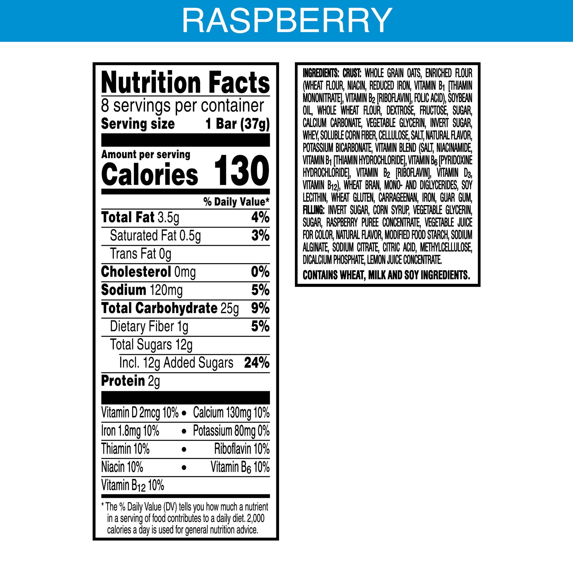 slide 5 of 5, Nutri-Grain Soft Baked Breakfast Bars, Raspberry, 10.4 oz, 8 Count, 10.4 oz