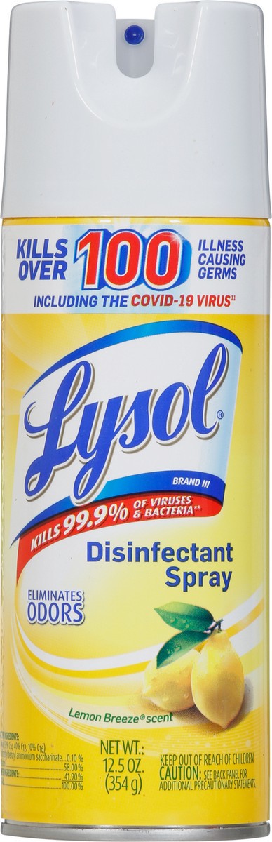 slide 8 of 13, Lysol Brand III Lemon Breeze Scent Disinfectant Spray 12.5 oz, 12.50 oz