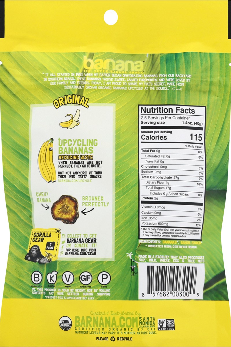 slide 3 of 9, Barnana, Organic Original Chewy Banana Bites, 3.5 oz