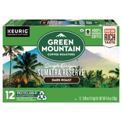 Green Mountain Coffee Roasters Sumatra Reserve Keurig Single-Serve K-Cup pods, Dark Roast Coffee, 12 Count
