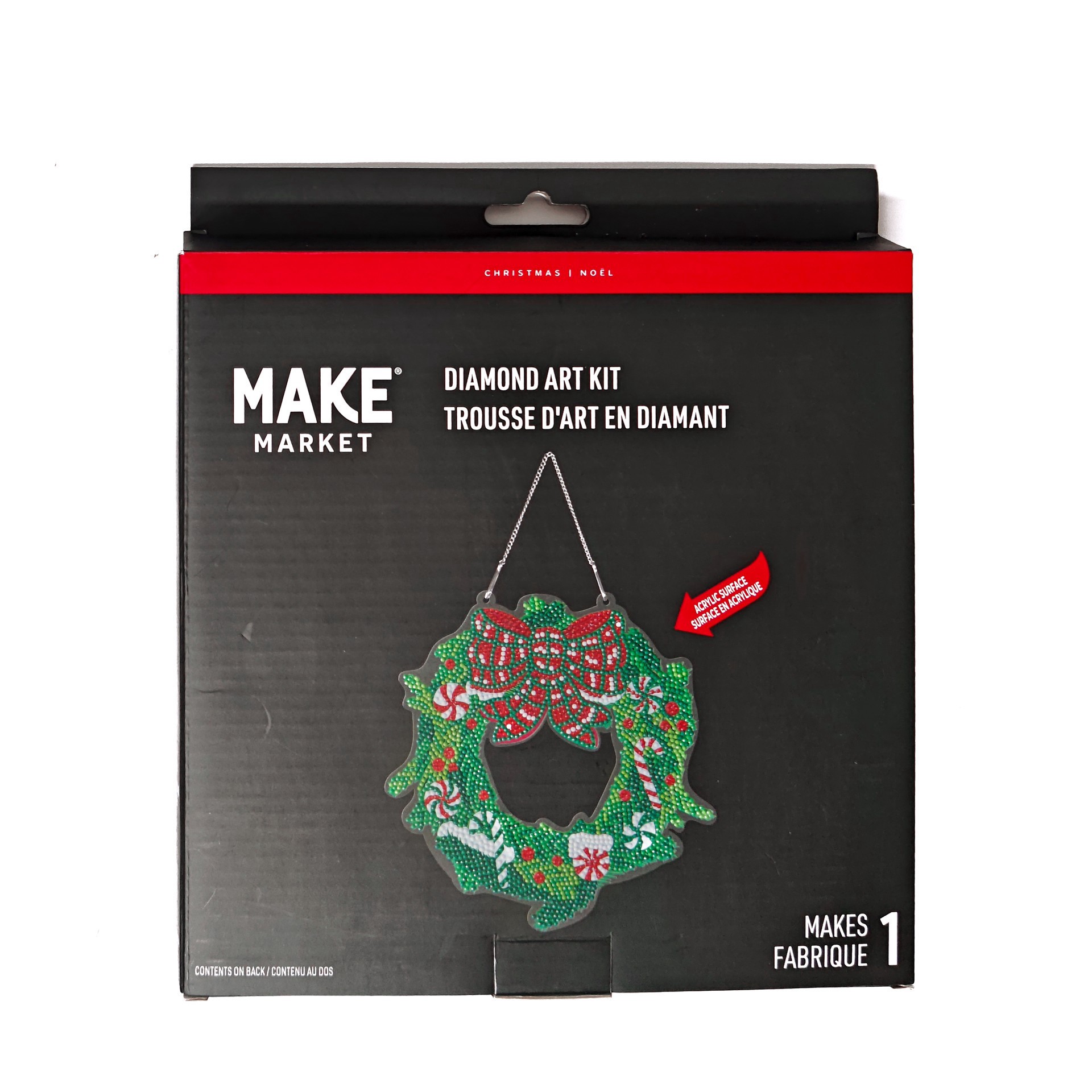 slide 3 of 4, 8" Peppermint Plaid Wreath Diamond Art Kit By Make Market, 8 in