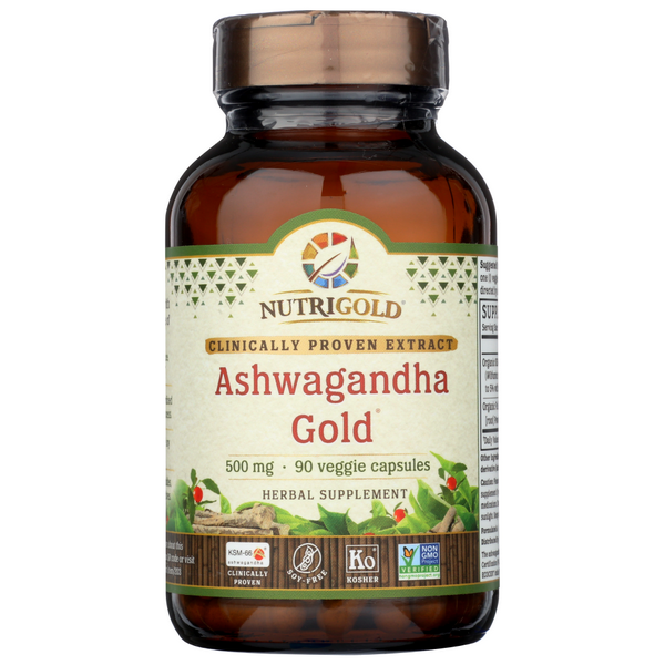 slide 1 of 1, NutriGold Nutrigold Organic Ashwagandha Gold (Veggie Caps), 90 ct