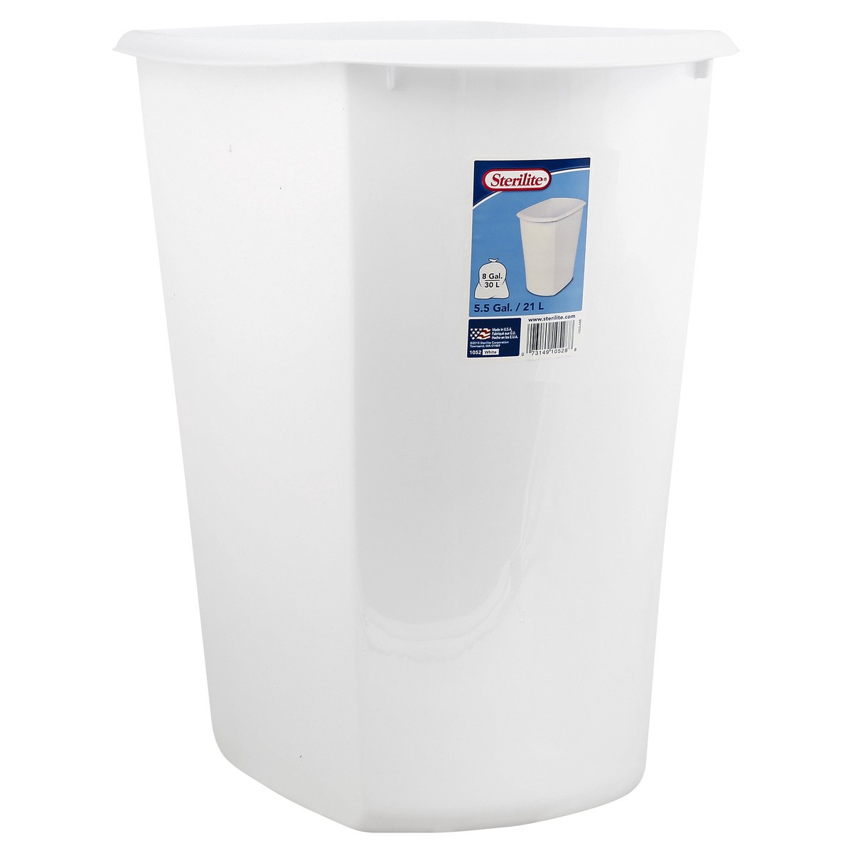 slide 3 of 5, Sterilite White Rectangular Wastebasket, 5.5 gal