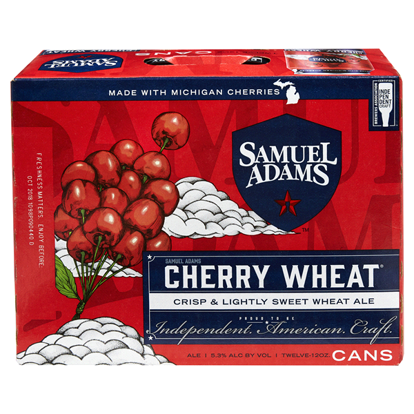 slide 1 of 1, Samuel Adams Cherry Wheat Beer, 12 ct; 12 fl oz