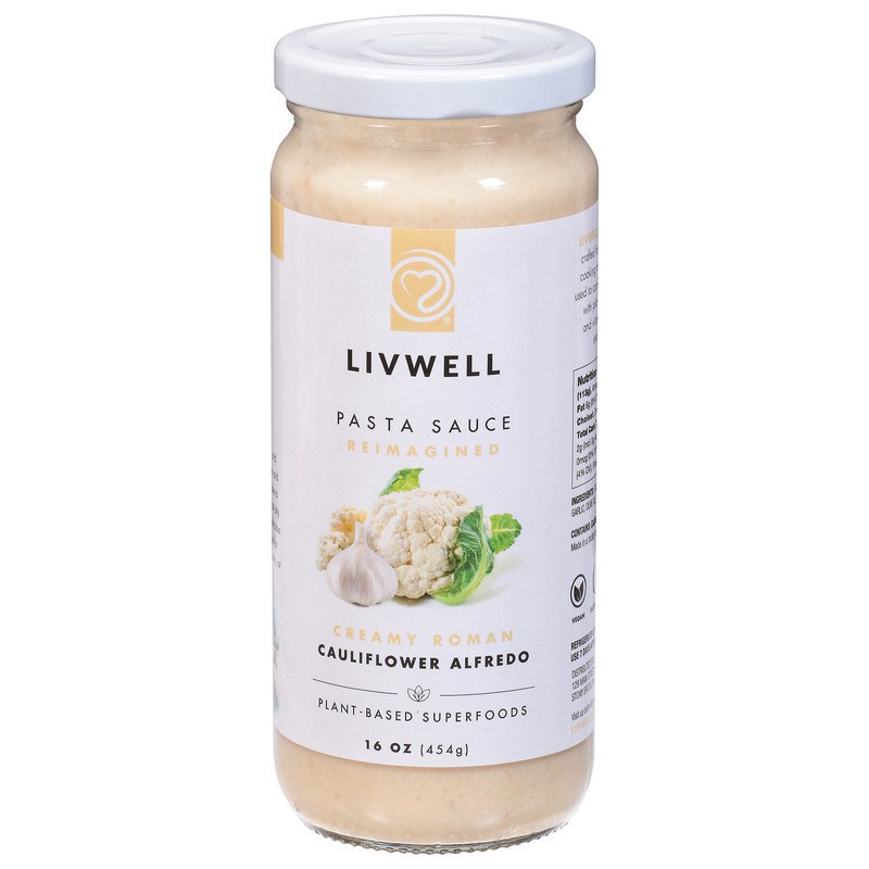 slide 1 of 5, Livwell Cauliflower Alfredo Pasta Sauce 16 oz, 16 oz