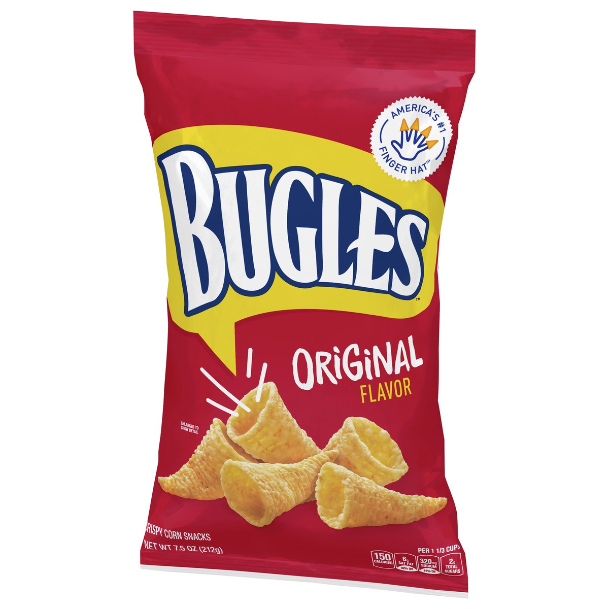 slide 3 of 9, Bugles Crispy Corn Snacks, Original Flavor, Snack Bag, 7.5 oz, 7.5 oz