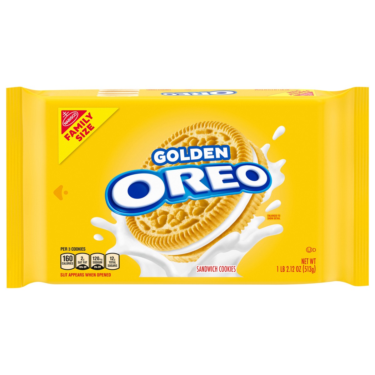 slide 1 of 5, Oreo Golden Sandwich Cookies Family Size - 18.12oz, 18.12 oz