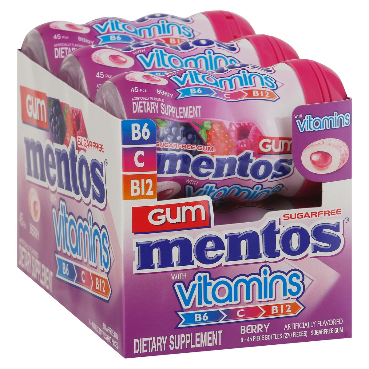 slide 3 of 9, Mentos Gum with Vitamins, 45 ct