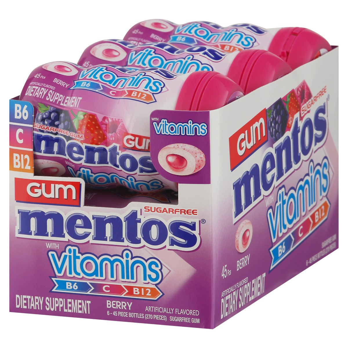 slide 2 of 9, Mentos Gum with Vitamins, 45 ct