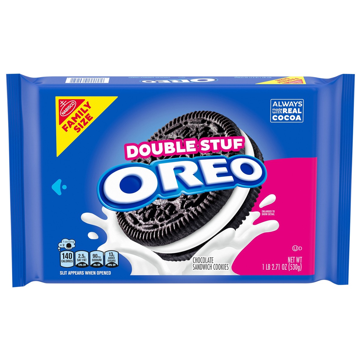 slide 1 of 9, Oreo Double Stuf Chocolate Sandwich Cookies Family Size - 18.71oz, 18.71 oz