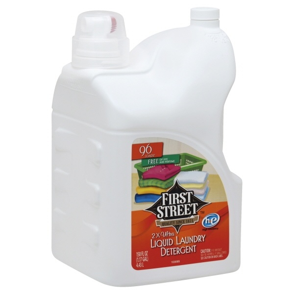 slide 1 of 1, First Street Ultra 2X Liquid Laundry Free & Clean, 150 oz