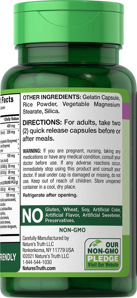 slide 5 of 5, Nature's Truth Probiotic plus Enzymes, 60 ct