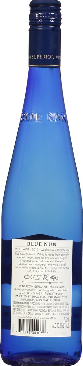 slide 5 of 10, Blue Nun Qualitatswein Rheinhessen Authentic White 750 ml, 750 ml