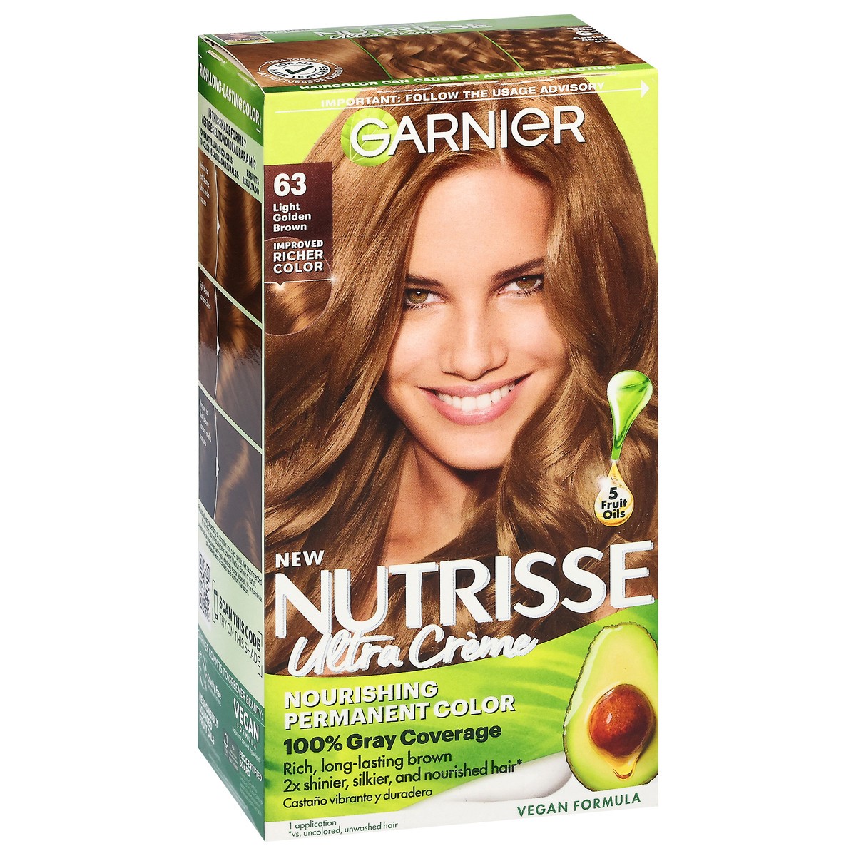 slide 3 of 11, Garnier Nourishing Permanent Hair Color Creme - 63 Light Golden Brown, 1.0 ct