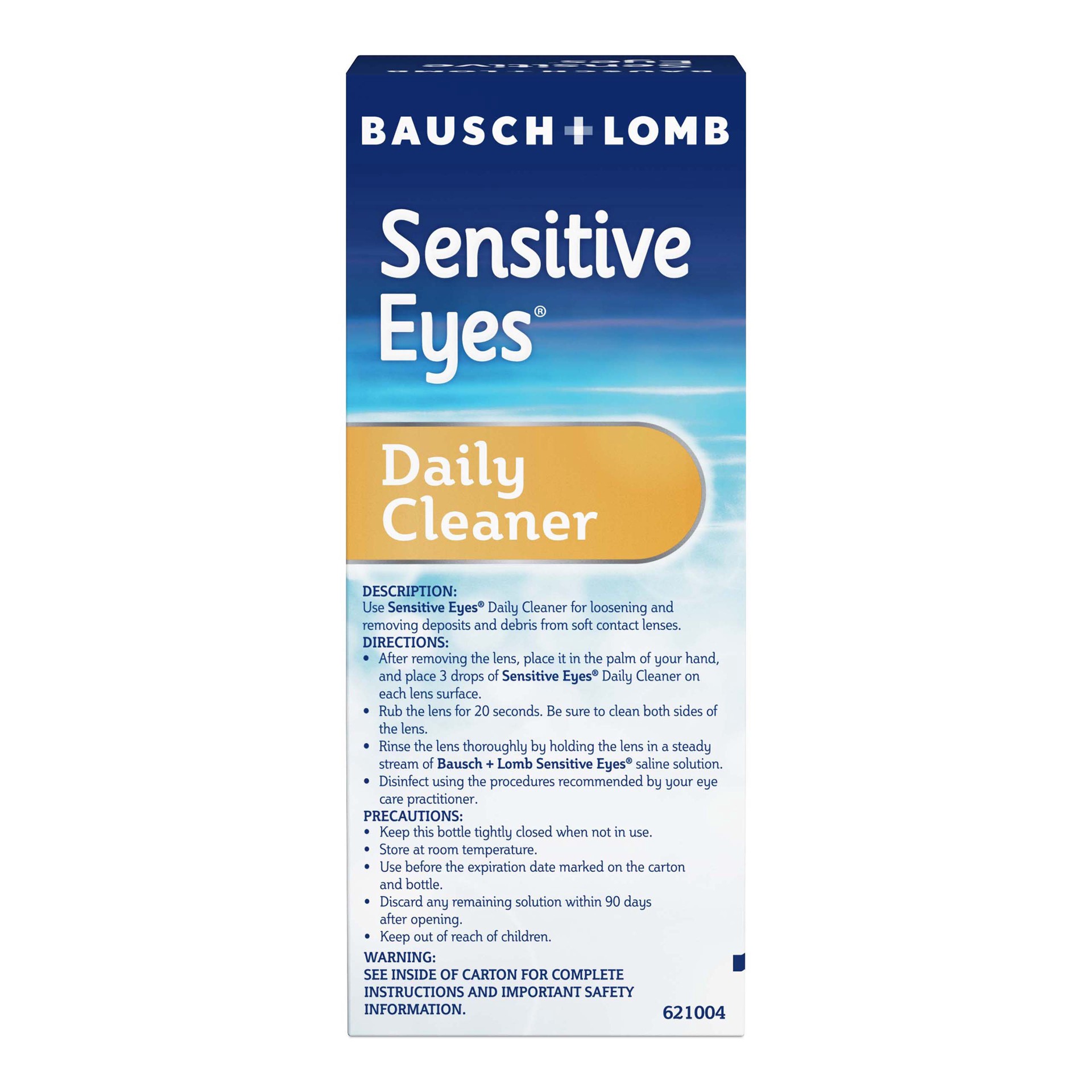 slide 2 of 2, Sensitive Eyes Contact Lens Cleaner by Bausch & Lomb, for Cleaning and Removing Deposits from Soft Contact Lenses, Daily Lens Cleaner, 1 Fl Oz (30 mL), 30 ml