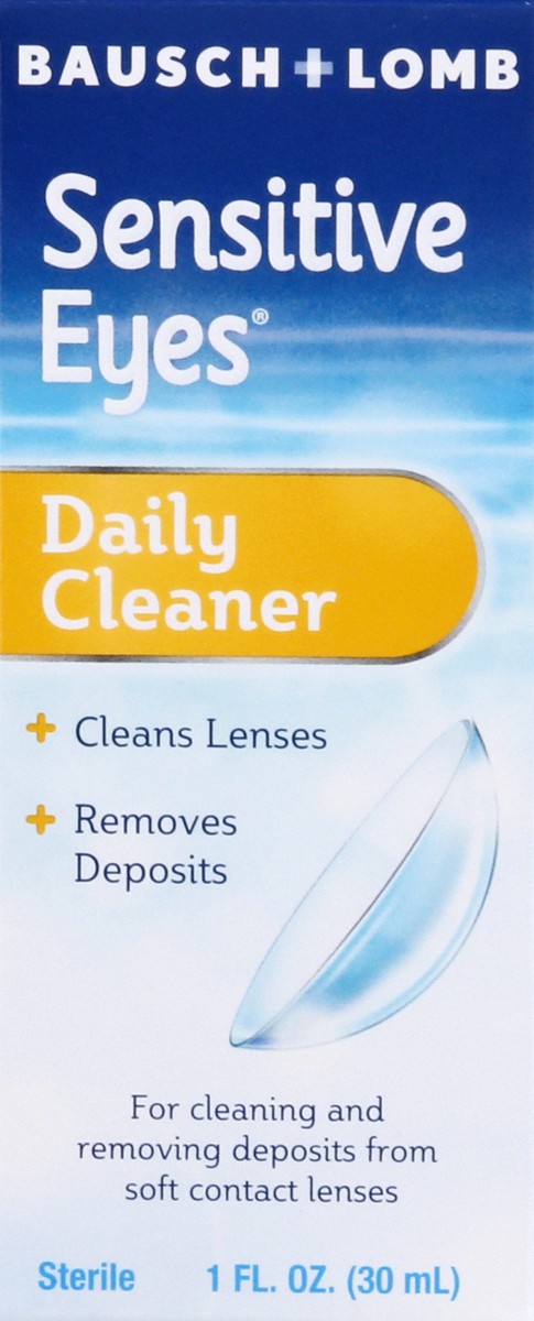 slide 1 of 2, Sensitive Eyes Contact Lens Cleaner by Bausch & Lomb, for Cleaning and Removing Deposits from Soft Contact Lenses, Daily Lens Cleaner, 1 Fl Oz (30 mL), 30 ml