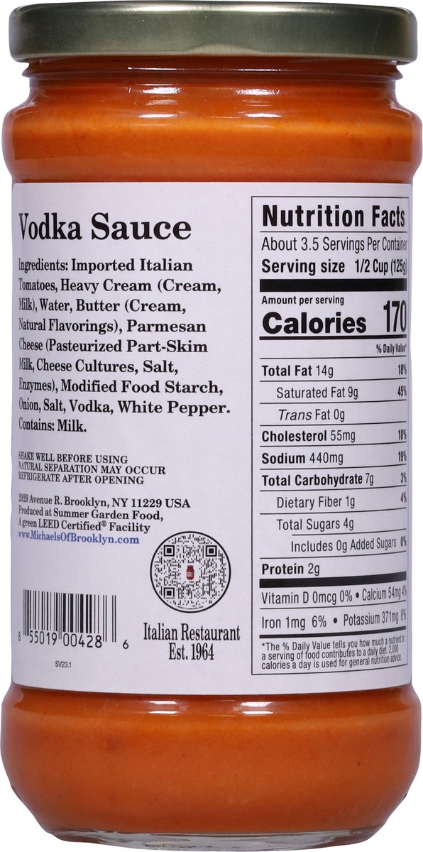 slide 11 of 13, Michael's of Brooklyn Vodka Sauce 15 oz, 15 oz