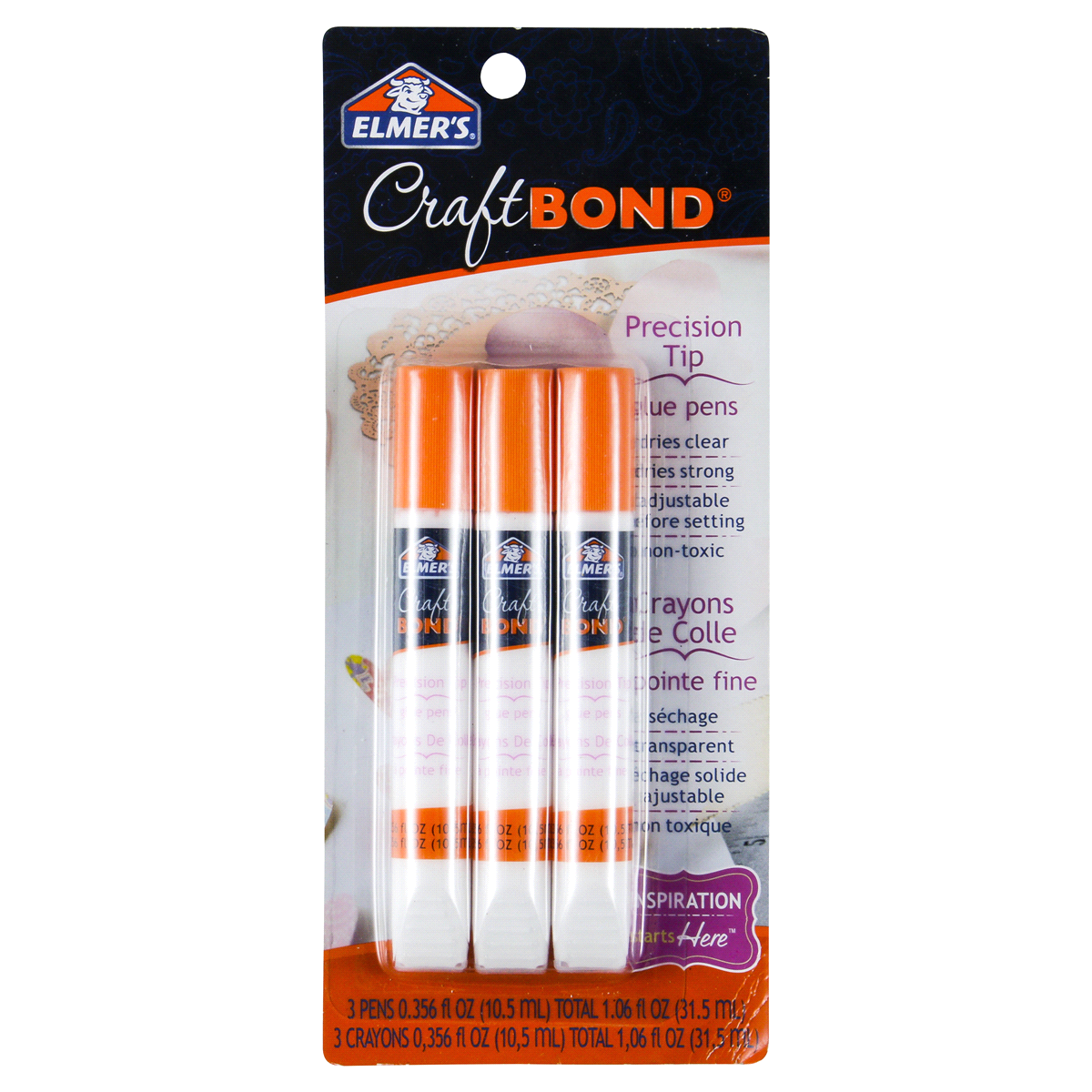 slide 1 of 2, Elmer's Craft Bond Precision Tip Glue Pens, 3 ct