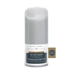 Sterno Home Expressions Flameless Wax Rustic Pillar Candle - Grey