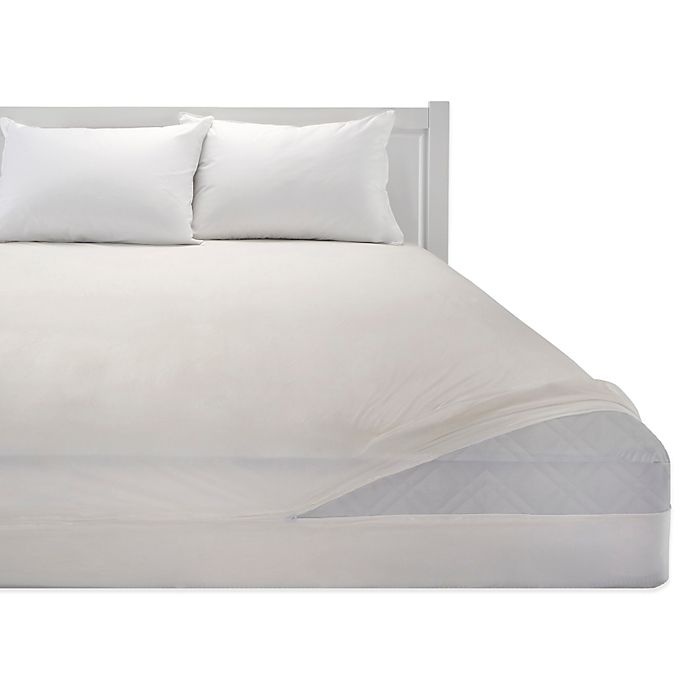 slide 1 of 1, Bedding Essentials Rest Right Antimicrobial Waterproof Zippered Mattress Protector - White, Twin Size