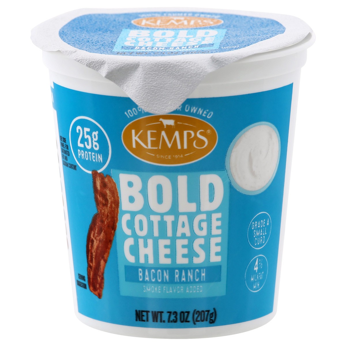 slide 13 of 13, Kemps Small Curd 4% Milkfat Min Bold Bacon Ranch Cottage Cheese 7.3 oz, 7.3 oz