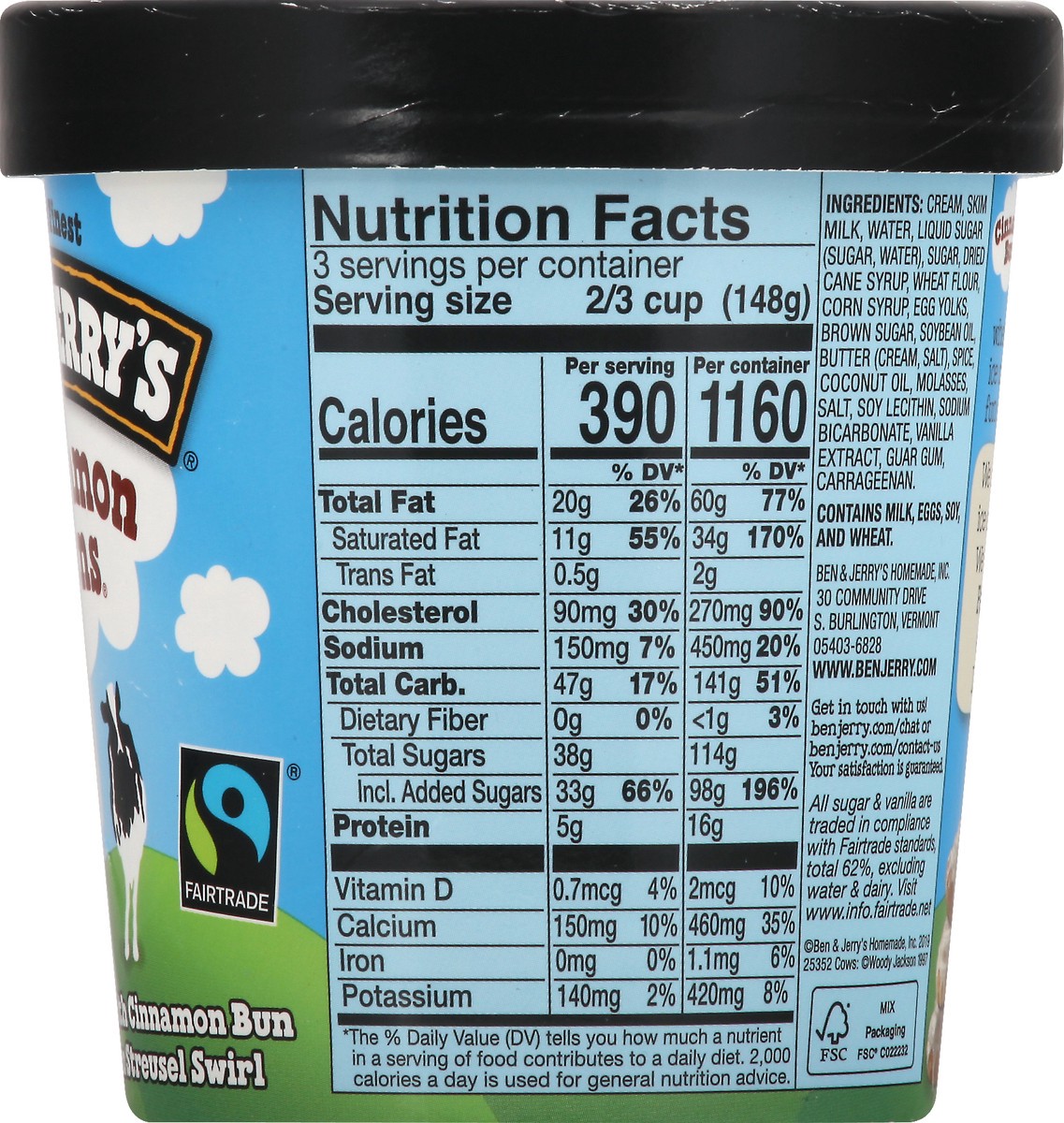 slide 4 of 9, Ben & Jerry's Cinnamon Buns Ice Cream Pint, 16 oz, 1 pint