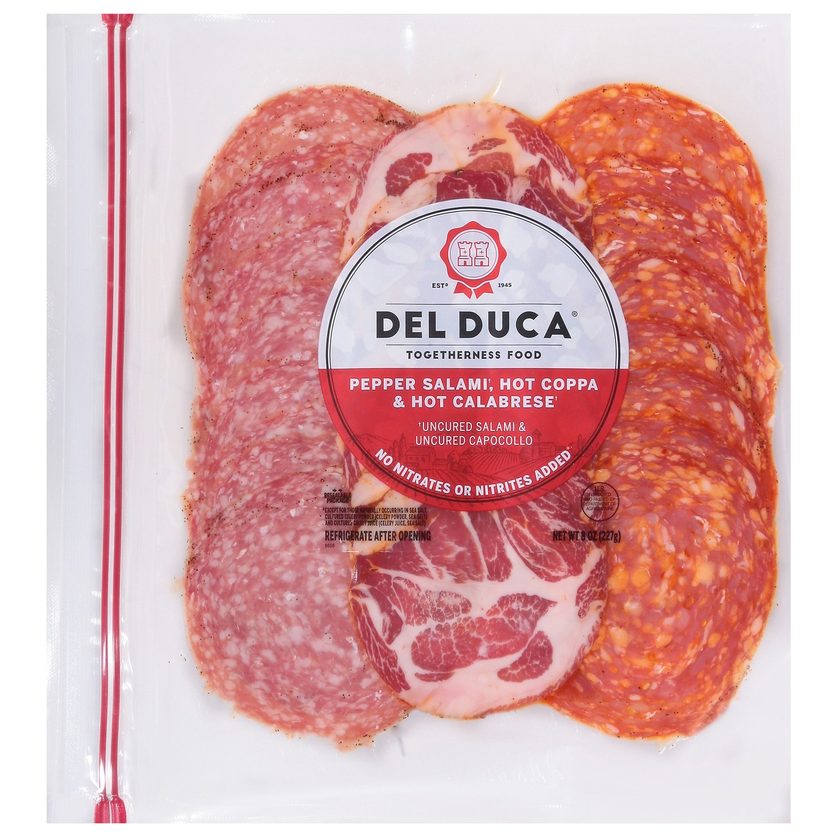 slide 1 of 9, Del Duca Pepper Salami 8 oz, 8 oz