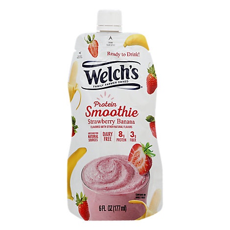 slide 1 of 1, Welchs Smoothie Strawberry Banana Drink In A Pouch, 6 fl oz