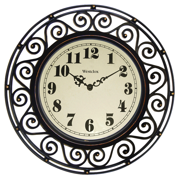 slide 1 of 1, Filigree Metal Wall Clock Bronze - Westclox, 1 ct