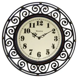 Westclox Filigree Metal Wall Clock Bronze