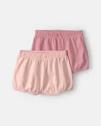 Carters Baby Girl 2-Pack Cotton Shorts - Pink Blush 18M