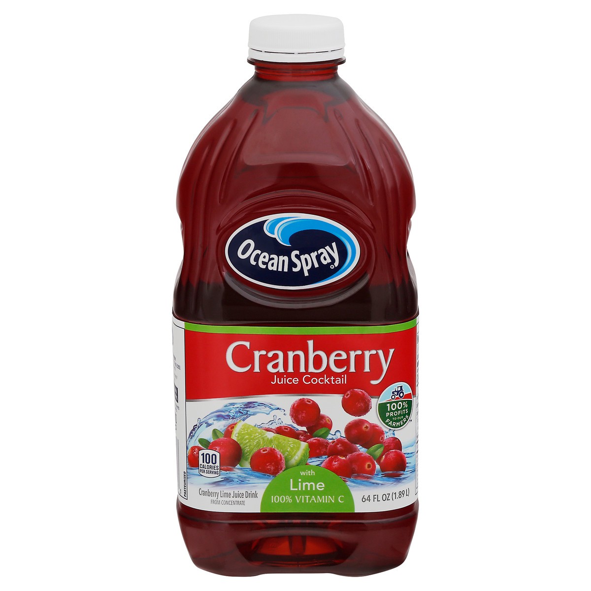 slide 1 of 9, Ocean Spray Cranberry with Lime Juice Cocktail, 64 fl oz