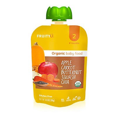 slide 1 of 1, Fruity U 2 (6+ Months) Organic Apple Carrot Butternut Squash Chia Baby Food 3.5 oz, 3.5 oz