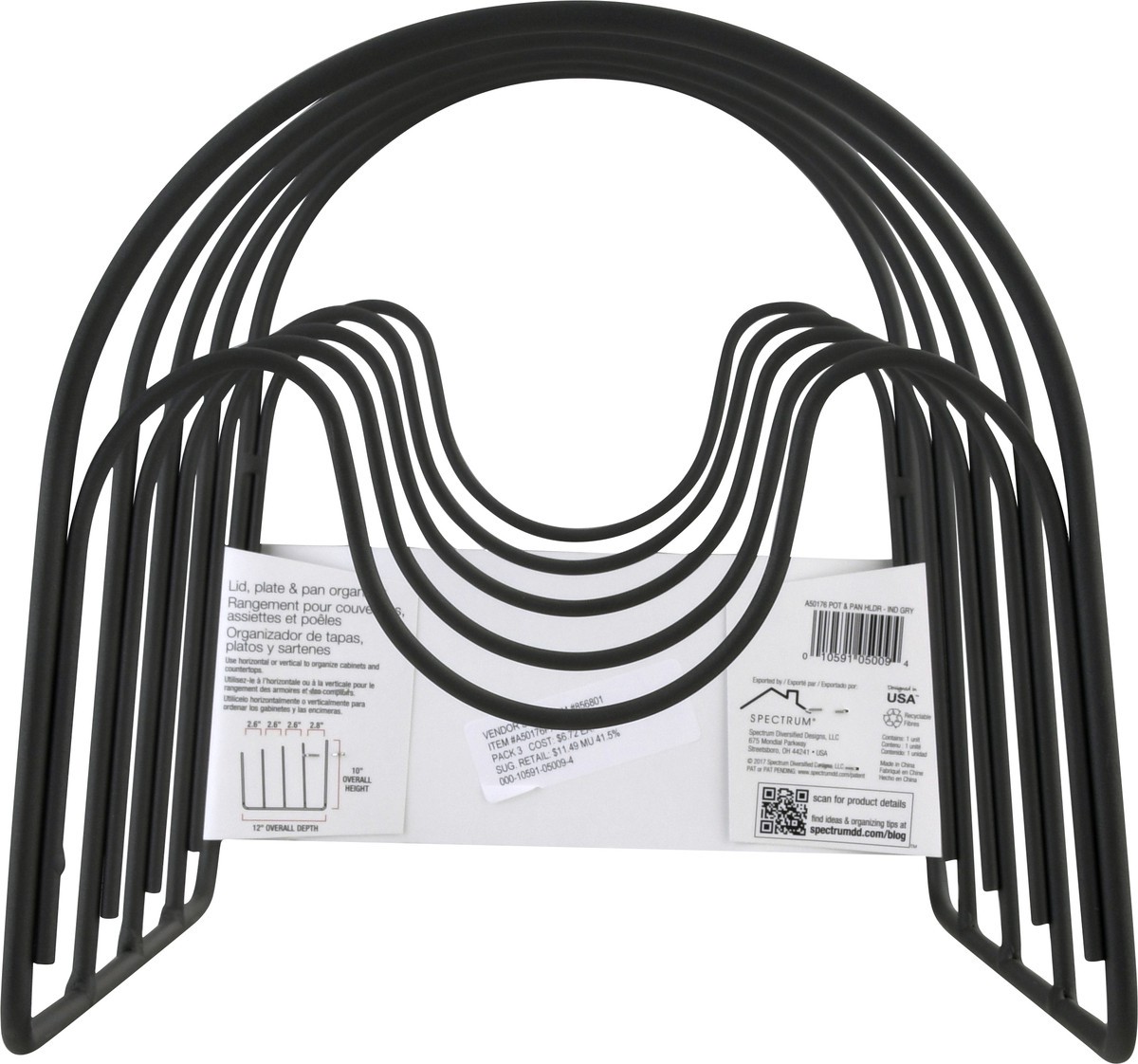 slide 4 of 11, Spectrum Kitchen Lid, Plate & Pan Organizer 1 ea, 1 ct