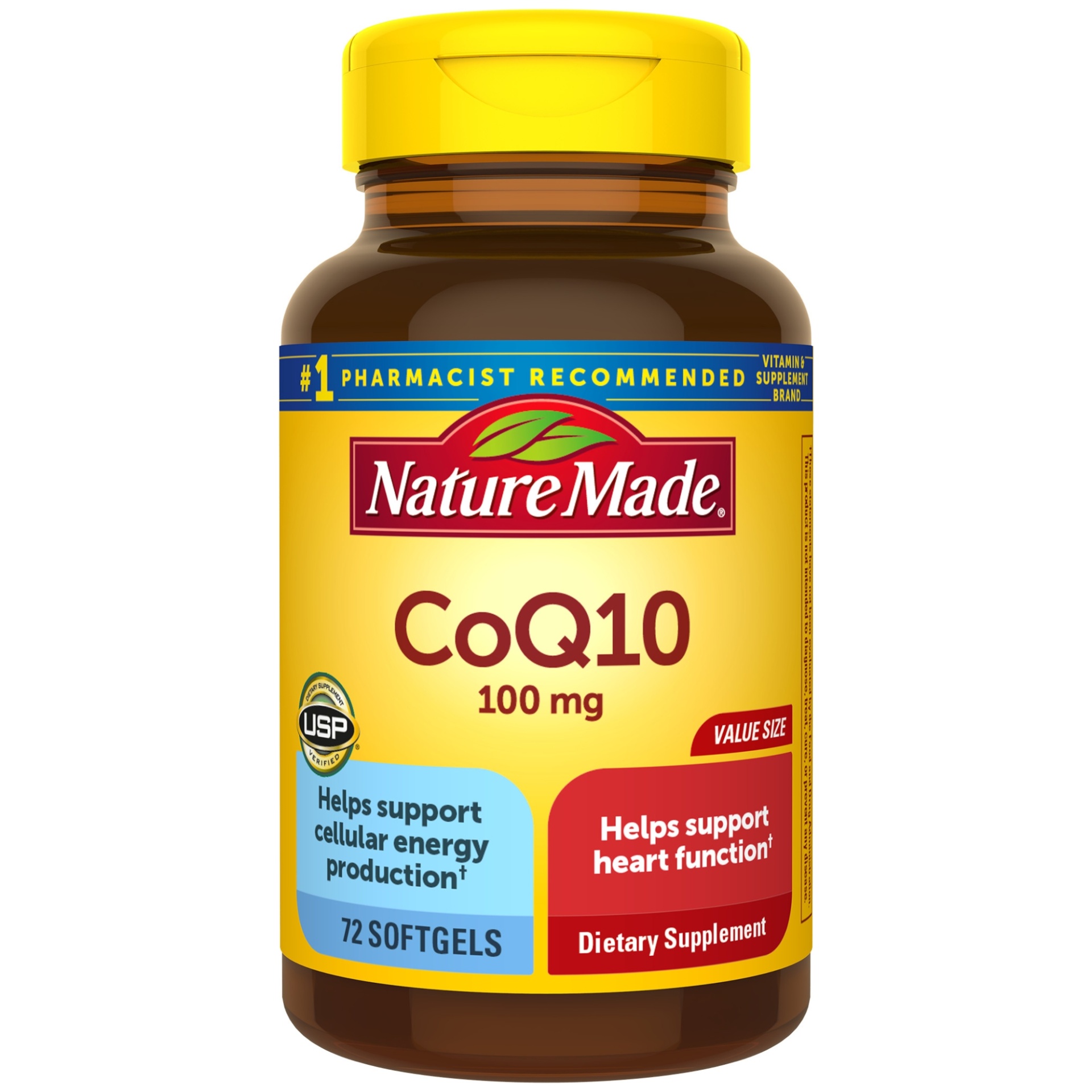 slide 1 of 1, Nature Made 100 mg Value Size Softgels CoQ10 72 ea, 72 ct