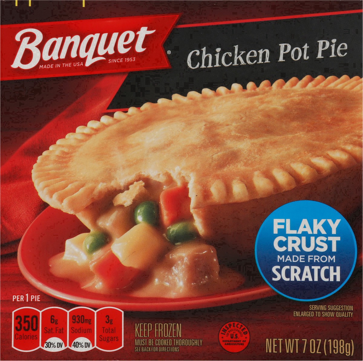 slide 10 of 33, Banquet Frozen Pot Pie Dinner, Chicken, 7-Ounce, 7 oz