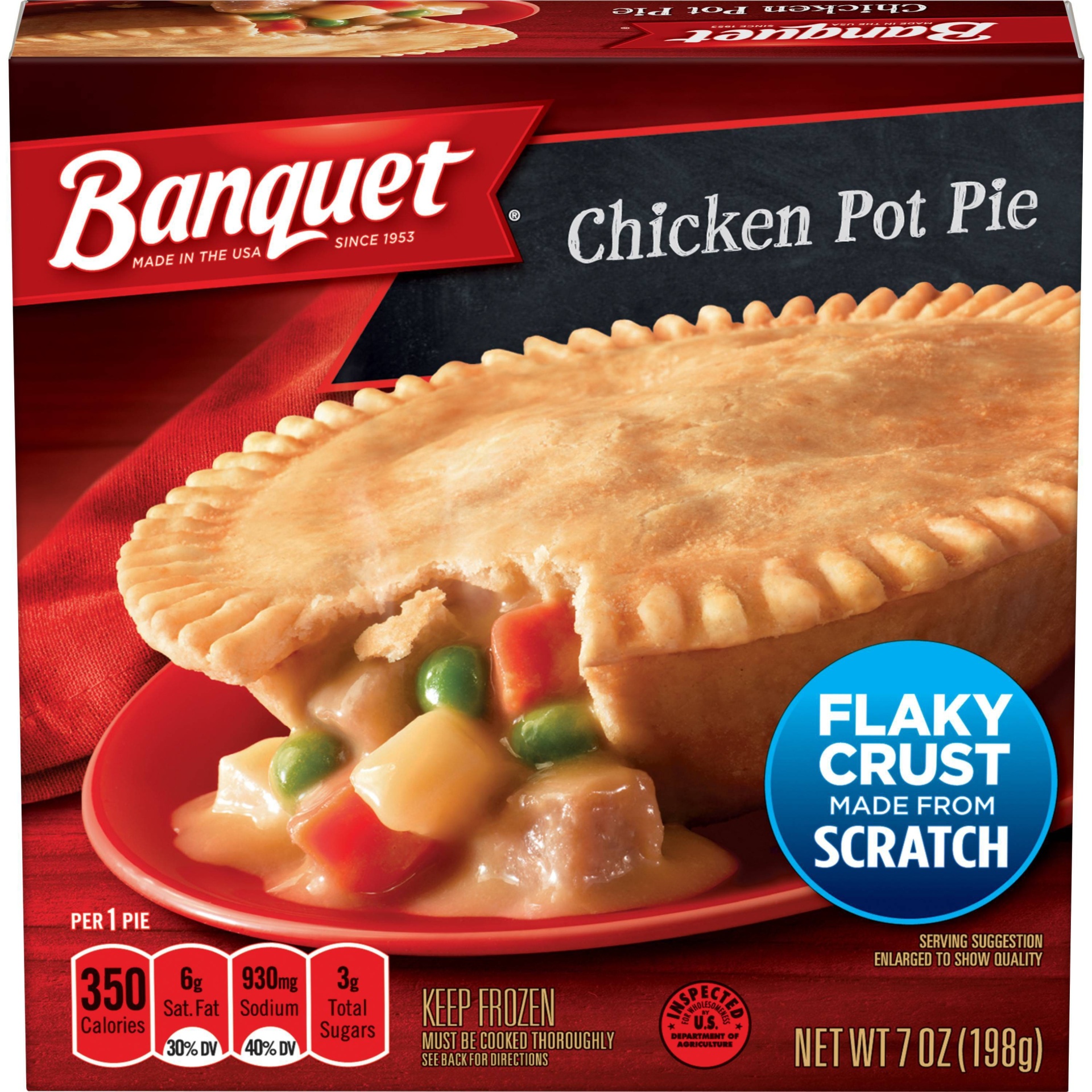 slide 1 of 6, Banquet Frozen Microwaveable Chicken Pot Pie, 7 oz