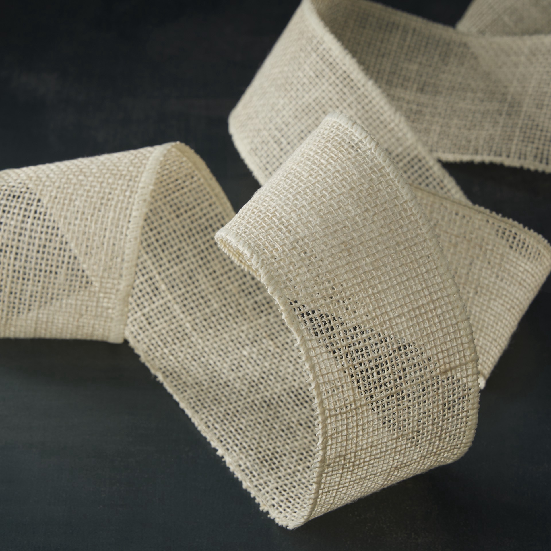 slide 2 of 4, 2.5" X 25ft. Ivory Wired Faux Burlap Ribbon By Celebrate It, 2.5 in x 25 ft