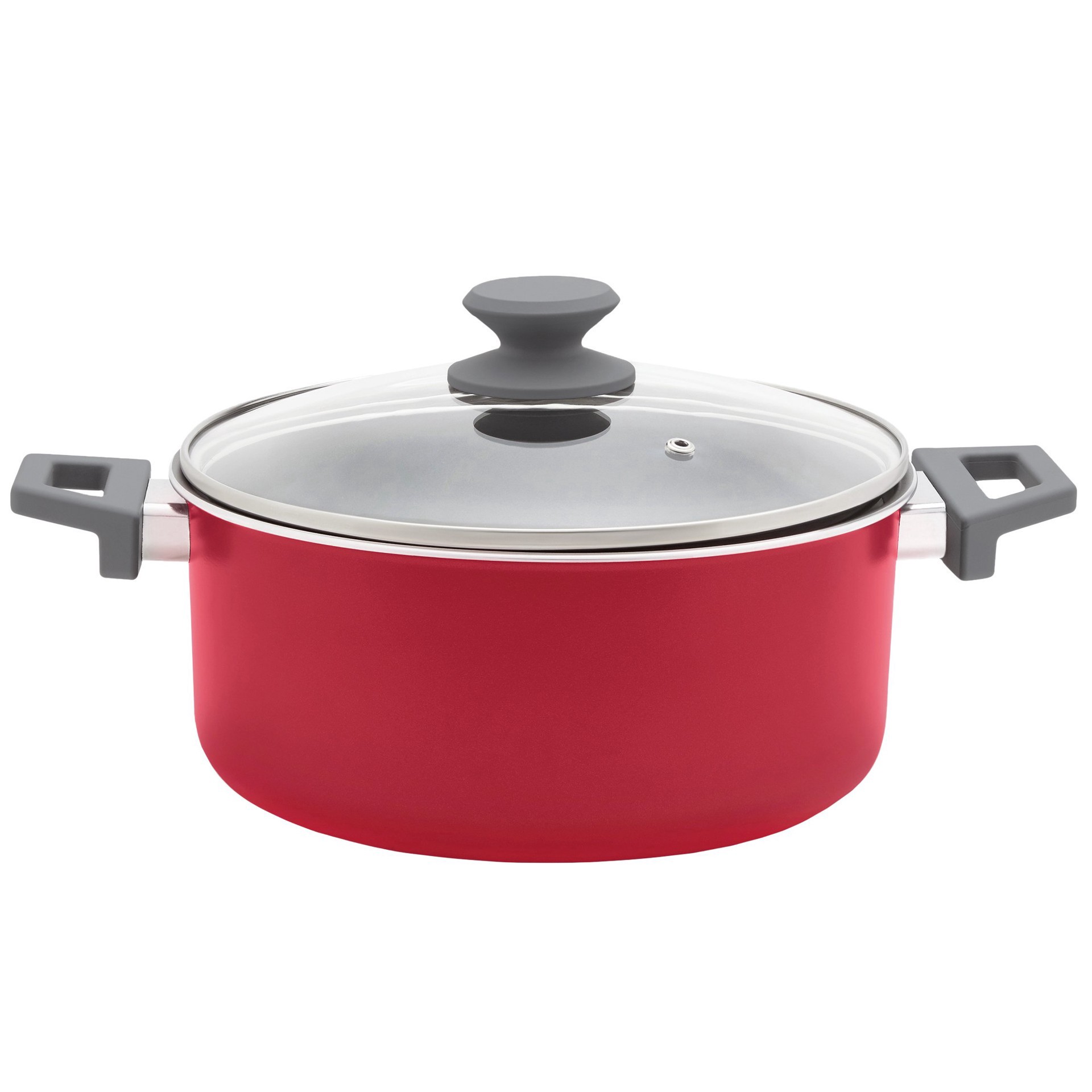 slide 1 of 1, our goods Stockpot with Glass Lid - Scarlet Red, 5 qt