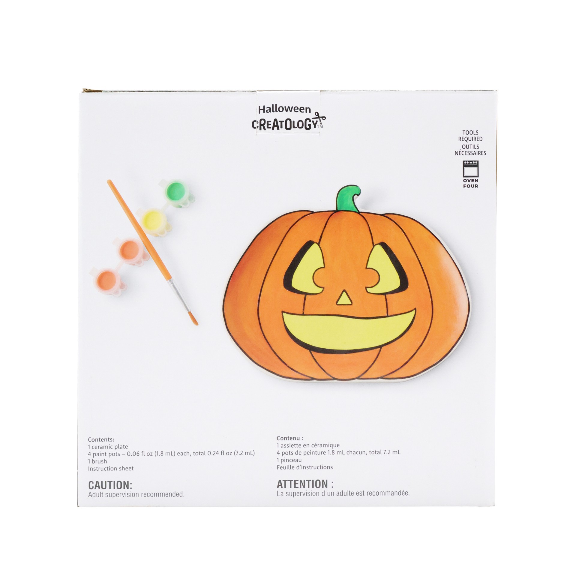slide 2 of 3, Jack-O'-Lantern Color-In Plate Kit By Creatology, 7.87 in x 2.17 in x 7.99 in