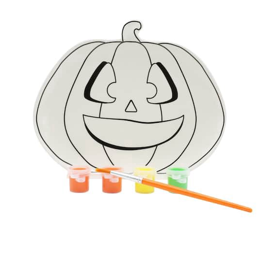 slide 1 of 3, Jack-O'-Lantern Color-In Plate Kit By Creatology, 7.87 in x 2.17 in x 7.99 in