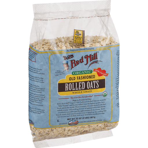 slide 2 of 9, Bob's Red Mill Organic Old Fashioned Rolled Oats Whole Grain, 32 oz