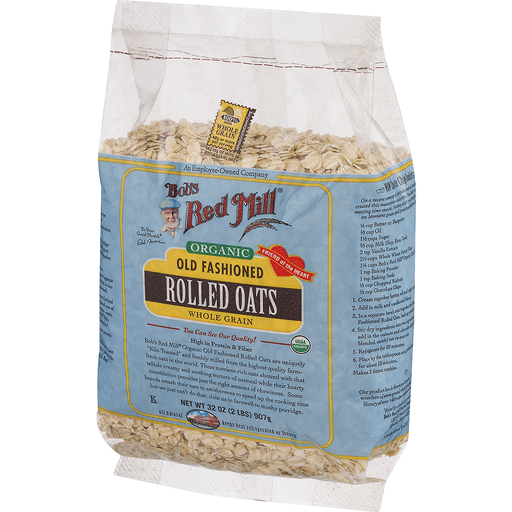 slide 3 of 9, Bob's Red Mill Organic Old Fashioned Rolled Oats Whole Grain, 32 oz