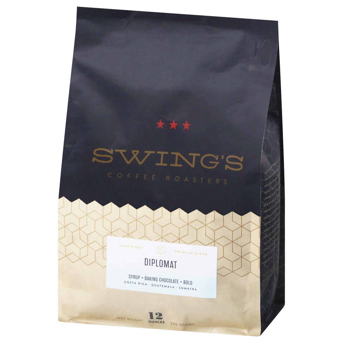 slide 4 of 10, Swing's Coffee Roasters Dark Roast Premium Blend Diplomat Coffee - 12 oz, 12 oz