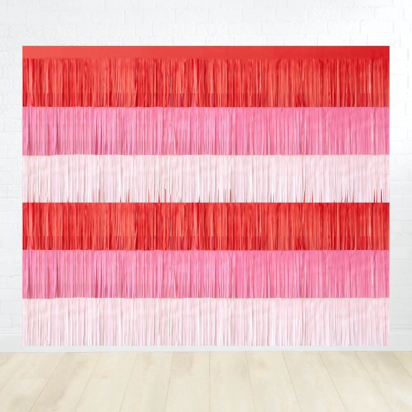slide 2 of 2, Office Depot Brand Valentine's Day Paper Fringe Curtain Backdrop, 72""W X 12""H, Red/Pink, 1 ct