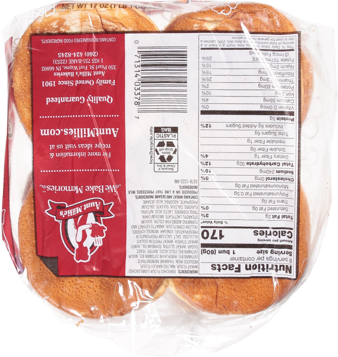 slide 8 of 9, Aunt Millie's Hearth Hawaiian Hamburger Buns 8 Ct, 8 ct