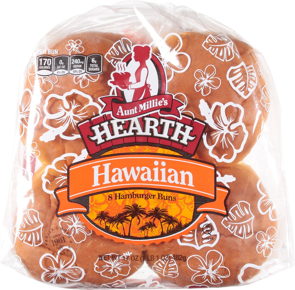 slide 7 of 9, Aunt Millie's Hearth Hawaiian Hamburger Buns 8 Ct, 8 ct