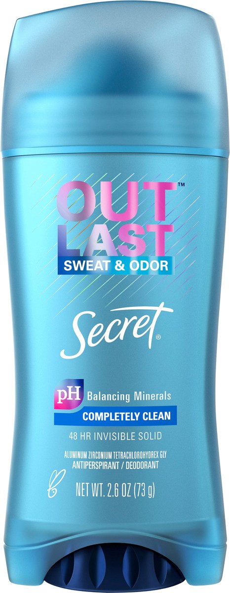 slide 2 of 3, Secret Outlast Invisible Solid Antiperspirant Deodorant for Women - Completely Clean Scent - 2.6oz, 2.6 oz